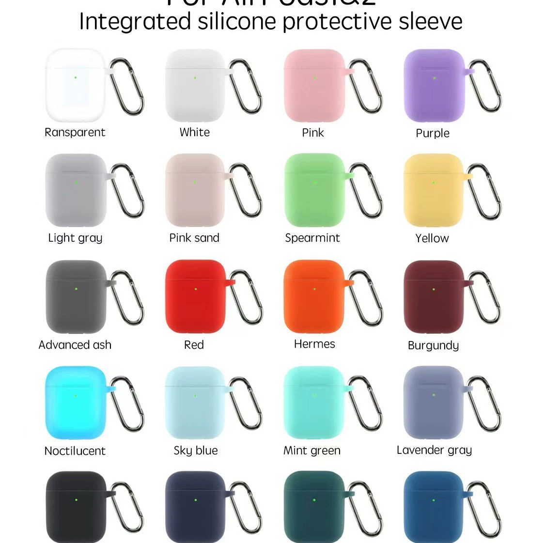 Применимо Apple airpods Защитный чехол для сиянок силиконовый карабин bluetooth Защитный чехол для наушников