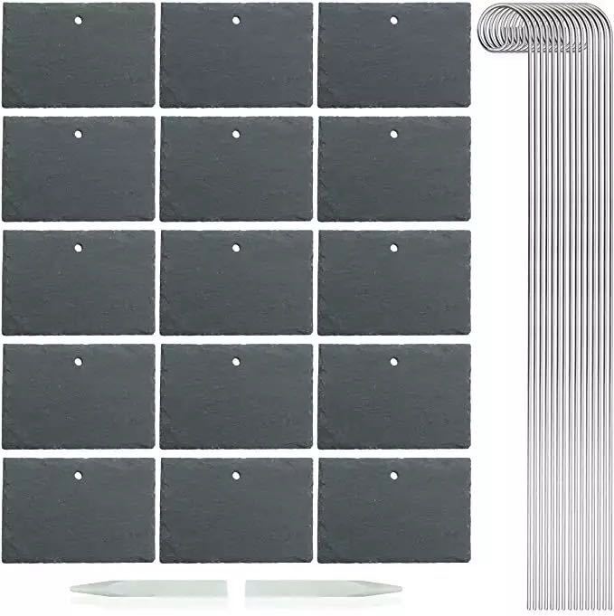 Suministro directo de fábrica de etiquetas de plantas, etiquetas de flores, etiquetas de árboles frutales, letreros de jardín de acero inoxidable, letreros de árboles de pizarra