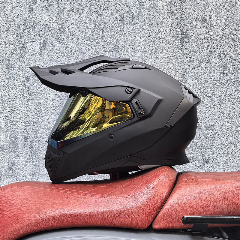 Cascos de Motocicleta Transfronterizos, Cascos de Carretera, Cascos de Una Sola Lente para Hombres y Mujeres, Cascos Integrales de Rally para Carretera y Todoterreno, Cascos para Viajes de Larga Distancia en Motocicleta