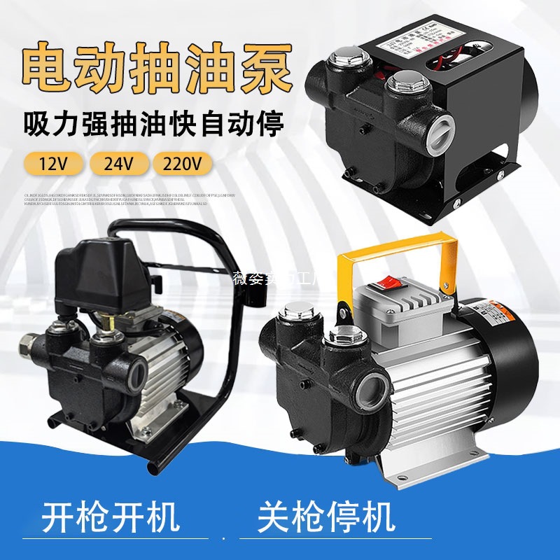大流量柴油电动自吸加油泵抽油泵12V 24V220大功率550W车载加油机