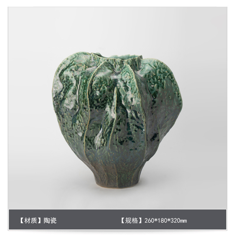 中世スタイルのセラミックフラワー花瓶装飾アートB&Bモデルルームゲストテーブルハイエンドフラワーアレンジメント装飾|undefined