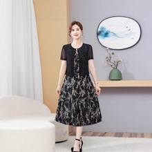 一件代发 新中式连衣裙洋气新款妈2025新款夏季时尚气质裙子