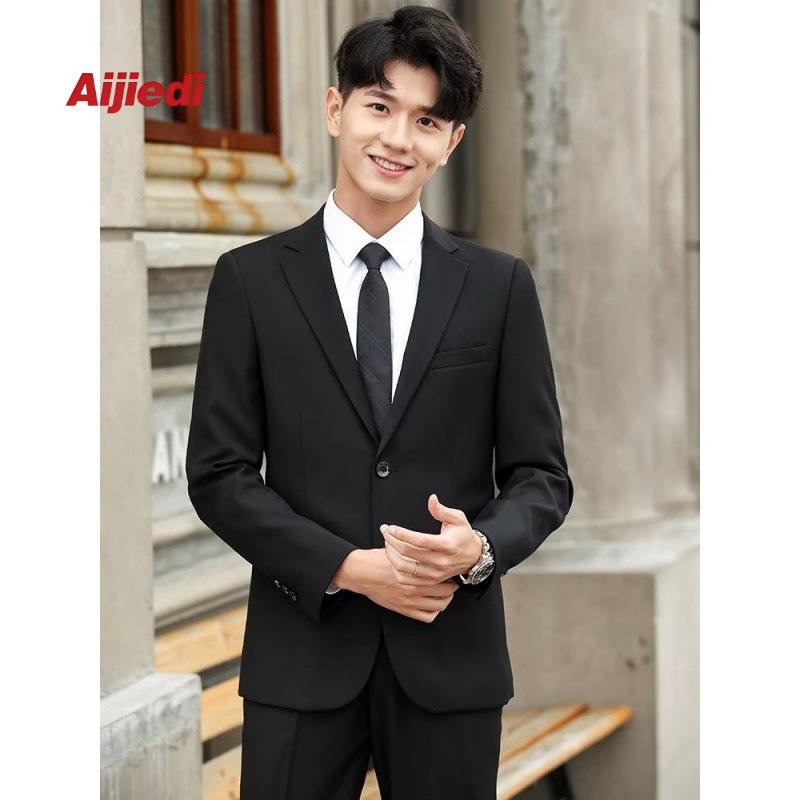 젊은 남성을 위한 가벼운 비즈니스 홍콩 캐주얼 정장, 트렌디한 재킷, 한국식, 멋지고 트렌디한 작은 정장 상의, 싱글 슈트 브랜드