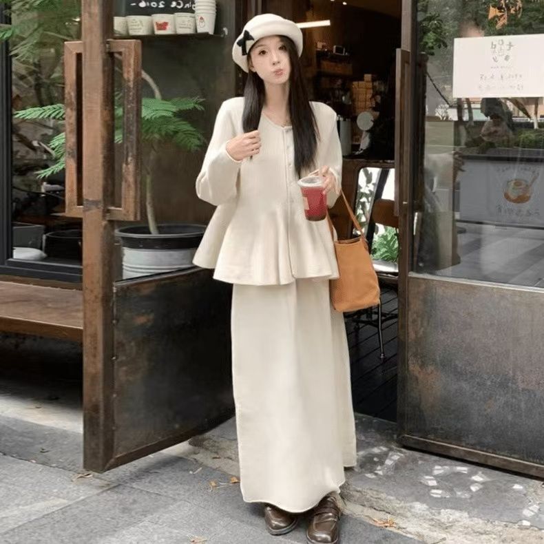 时尚深冬装搭配一整套毛衣针织裙两件套女2025年新款感小个子套装|undefined