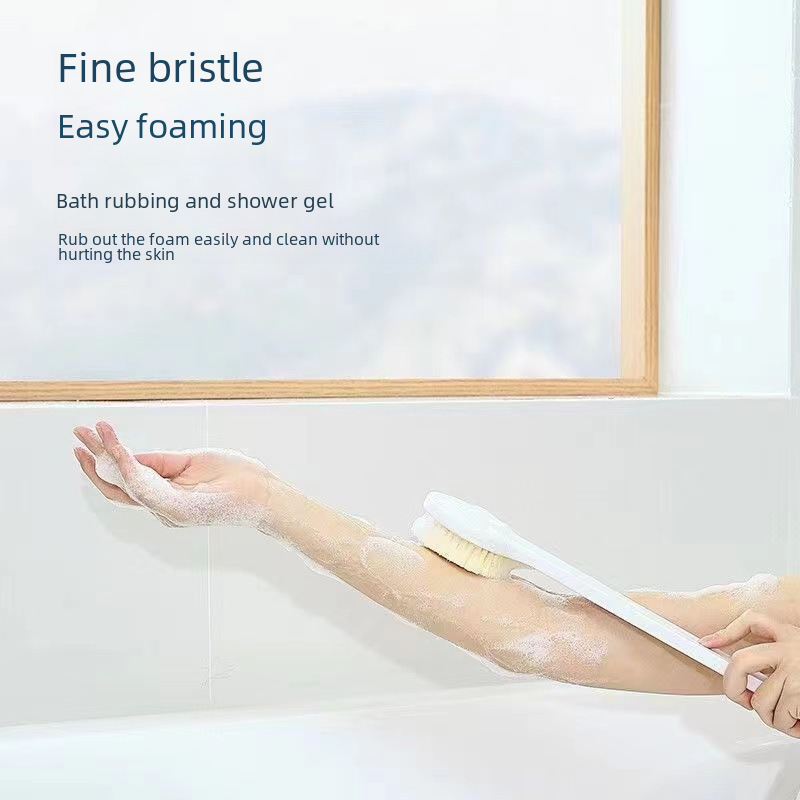 Japanese Muji Long Handle Shower Brush Body Scrub Brush Nylon Bristle Shower Brush Scrub Brush Scrub Magic Universal for Men and Women