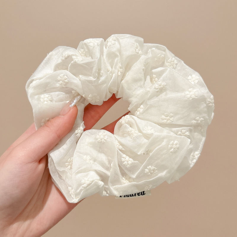 Lazo para el cabello de intestino grueso rayado coreano para mujer, sensación de alto nivel, cuerda para el cabello de cola de caballo, banda de goma para la cabeza para niñas, cuerda para la cabeza de gran tamaño, accesorios para el cabello de flores para la cabeza