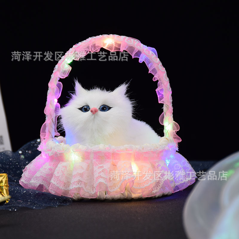Cestas luminosas con lámparas y llamadas gatitos, simulación de gatos, juguetes luminosos para niños, estandos, puntos de venta.