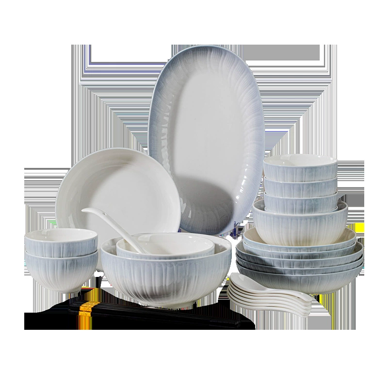 Набор униформированной цветной глазурью посуды из Jingdezhen керамические миски и тарелки домашняя посуда дорогостоящий рисовые миски блюда подарочная коробка
