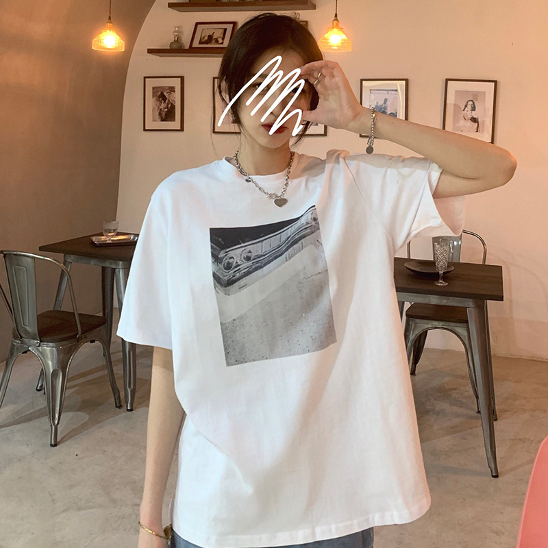 Cross-border Korean-style 2025 New Short-sleeved T-shirt Women's Summer Loose Lazy Style All-match Casual Couple Top Clothes