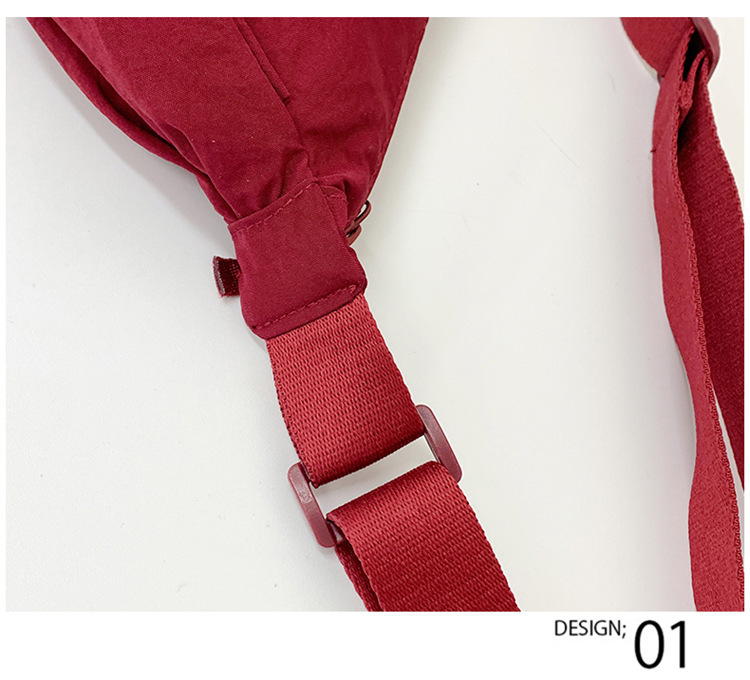 Women's Small Nylon Solid Color Streetwear Sewing Thread Dumpling Shape Zipper Underarm bag 23L display picture 24