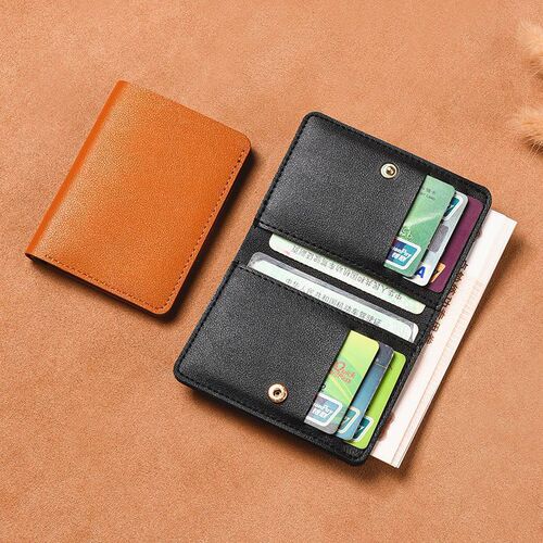 Unisex Short Wallet Soft Leather Anti-theft Scratch Proof Anti-magnetic Durable Small Slim Simple Card Holder Wallet