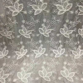 全棉绣花打孔激光刺绣碎花衬衫服装童装面料cotton lace fabric