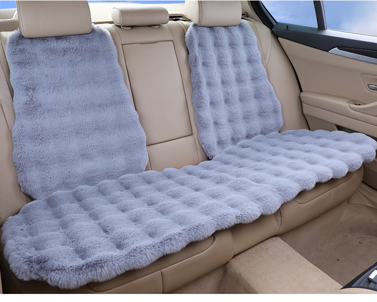 Winter Rabbit-Proof Plush Short Plush Three-Piece Set Single-Piece Genuine Fur Integrated Warm Fur Cushion Car Seat Cushion