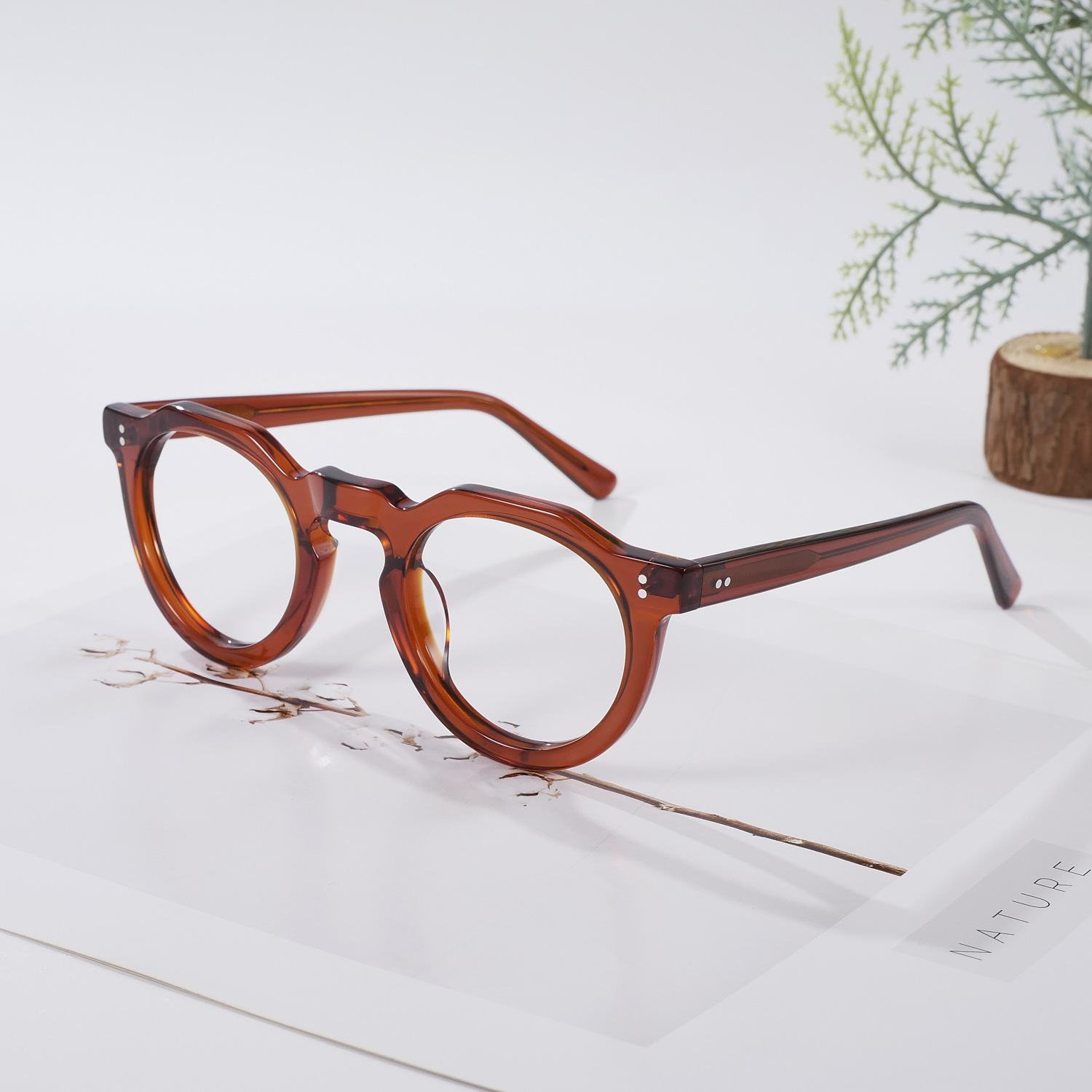 Shawn Yue's Same Style Glasses, Trendy High-Quality Acetate Glasses Frame, Round Retro Light Luxury Glasses Frame