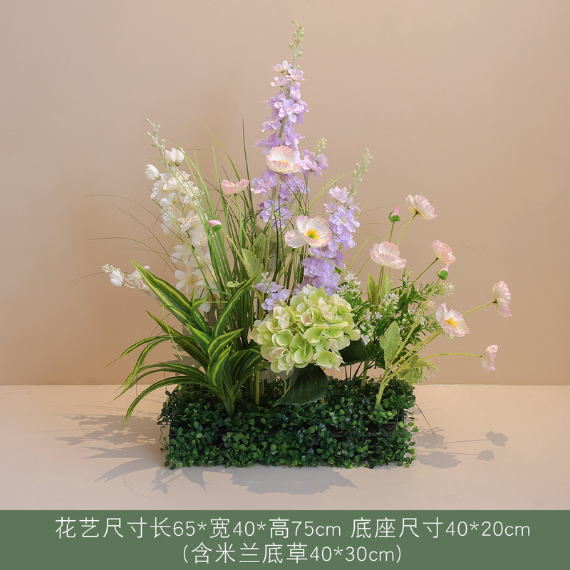 Xuanshuo 造花造園偽緑植物屋内ホテルの窓装飾組み合わせ装飾ハイエンドのバイオニック植物フラワーアート|undefined