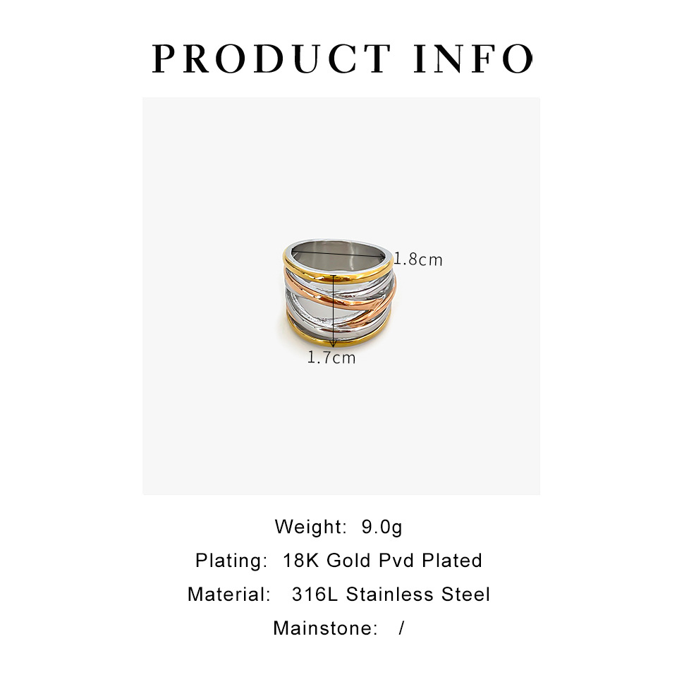 12g Weight 0.03µm-0.05µm Gold Plating Thickness PVD Coated Gold Plating Process Real Gold Plated Plating Material Rings Classification 1 Piece Quantity Holiday, Daily Occasion 304 Stainless Steel Material Geometric Pattern Women's Gender Simple Style, Roman Style Style Waterproof Non Tarnish, Surgical Steel Craft PVD Coated Real Gold Plated Geometric 304 Stainless Steel Simple Style Roman Style Waterproof Non Tarnish Surgical Steel Rings 无