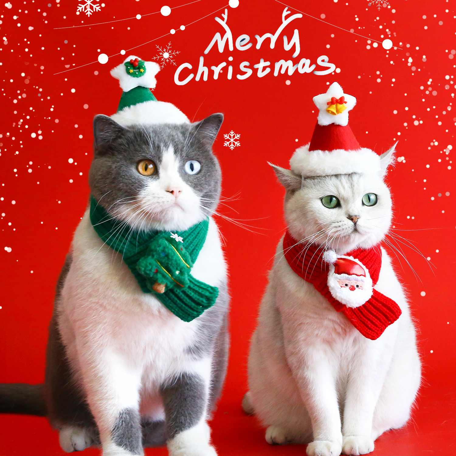 2023 mascota de punto bufanda Navidad gato perro lana dibujos animados ELK muñeco nieve caliente sombrero felpa traje