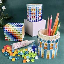 兒童手工diy筆筒材料包馬賽克創意益智筆筒送孩子生日禮物DIY筆盒