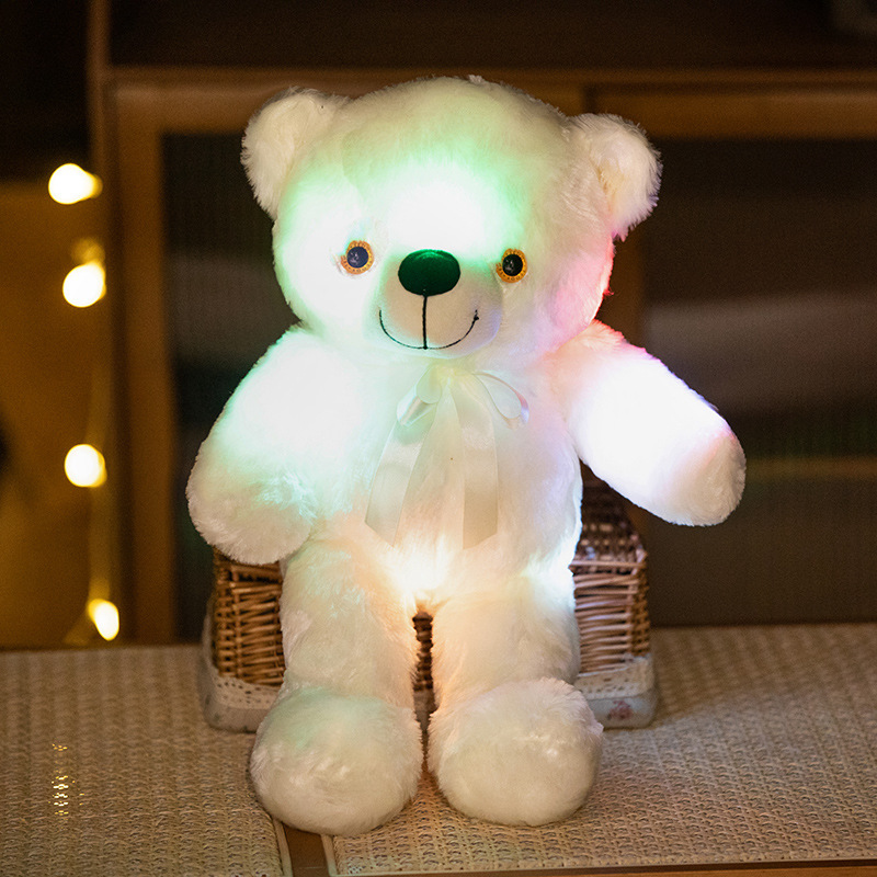 Lindo colorido luminoso animal oso de peluche unicornio muñeca de peluche de juguete delfín alpaca muñeca títere muñeca