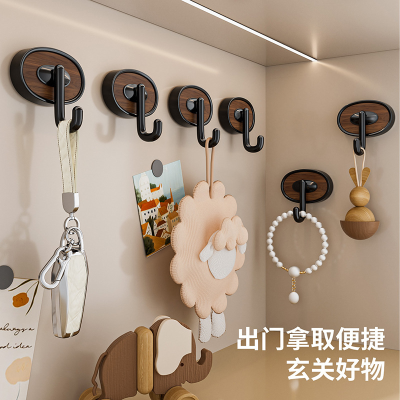 椭圆挂钩家用厨房卫生间浴室门后钩子免打孔强承重多钩衣钩置物架|undefined