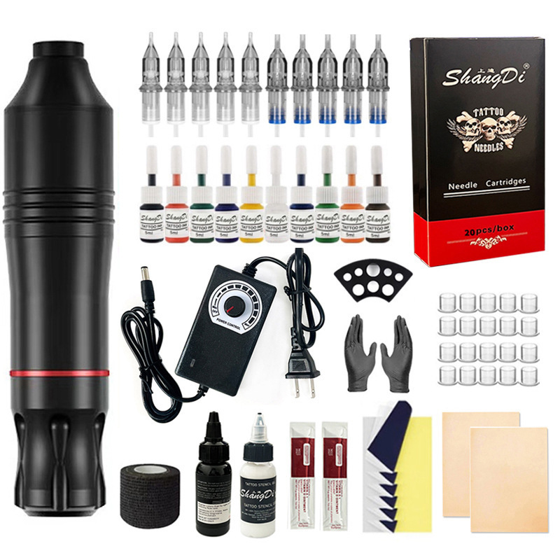 Tattoo Pen Set, Line Cutting and Fogging Practice Tools, Motor Integrated Tattoo Machine, Beauty Tattoo and Embroidery Equipment Wholesale