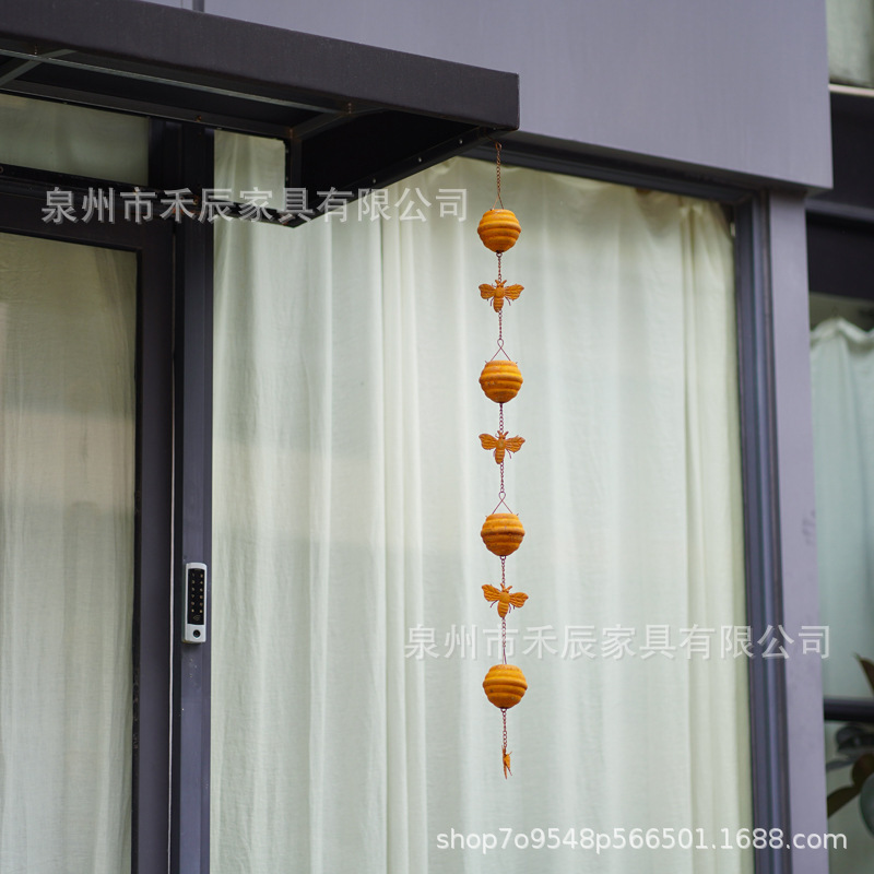 アマゾン越境販売人気商品 蜂の巣型錆びた蜂雨どいチェーン 1.2m 錆色の屋根の雨どいチェーン装飾|undefined