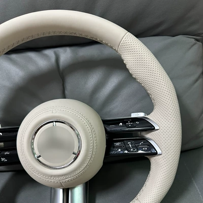 Steering wheel genuine leather, universal fit for