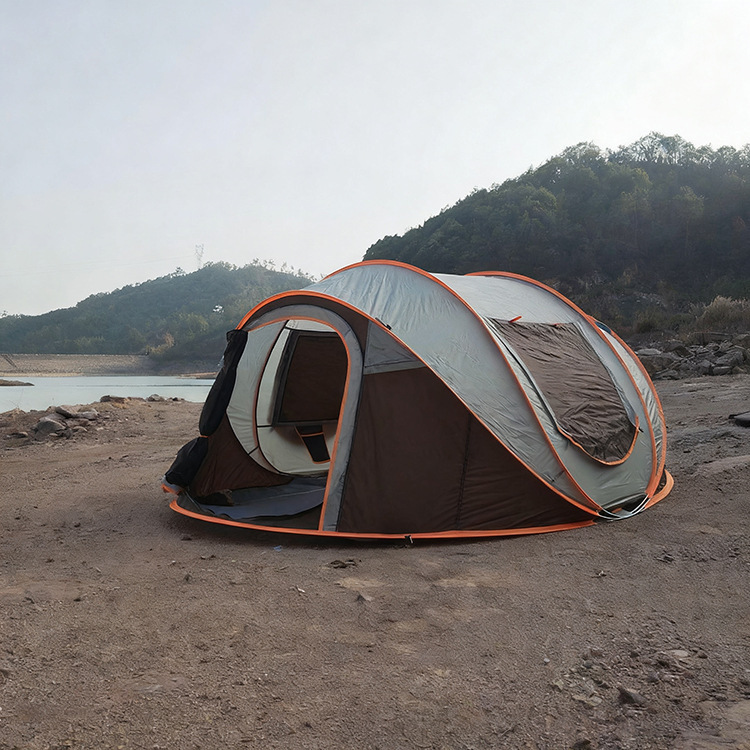Manufacturer's Outdoor Tent for 5 People, Large Size, No Installation Required, Foldable, Fully Automatic, Hand-Pull Tent for Outdoor Camping, Waterproof and Sun Protection