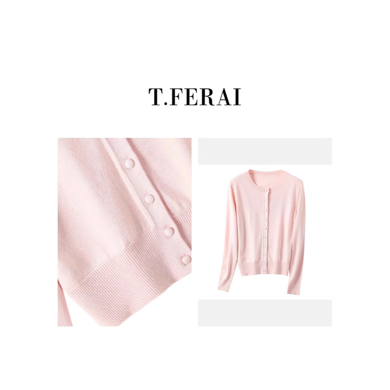 2026 Spring/Summer New Style 6 Wool Blend Women's Commuting Versatile Elegant Fashion Casual Long Sleeve Cardigan Top