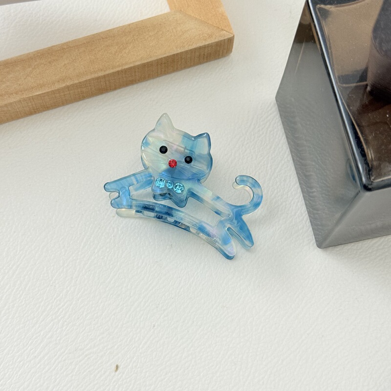 6cm アセテート ヘアピン ガーリーハート かわいい ミディアムサイズ かわいい ペット サメクリップ フレンチ ラインストーン キャット グリッパー|undefined