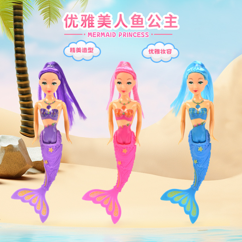 Nuevos juguetes de buceo de verano transfronterizo para niños, entrenamiento en la piscina, agua, cabello corto negro, sirena, buceo, puerta de serpiente