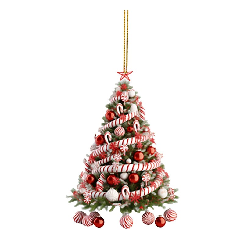 国境を越えたクリスマスツリーのペンダントクリスマスツリーの祝日装飾屋外アクリル平面クリスマス装飾品家庭装飾|undefined