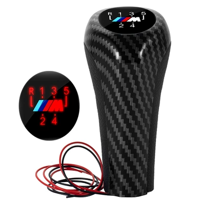 Cross-border suitable for BMW BMW manual gear shift head modification shift handball red LED gear lever auto parts (Cab and accessories)