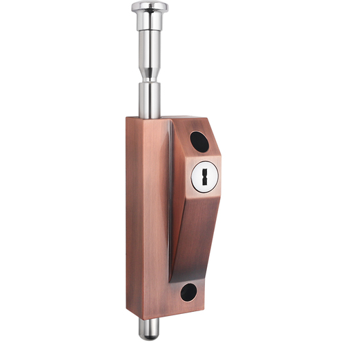 Stainless steel double door latch lock floor-mounted anti-theft automatic latch lock rotating door lock framed glass door lock