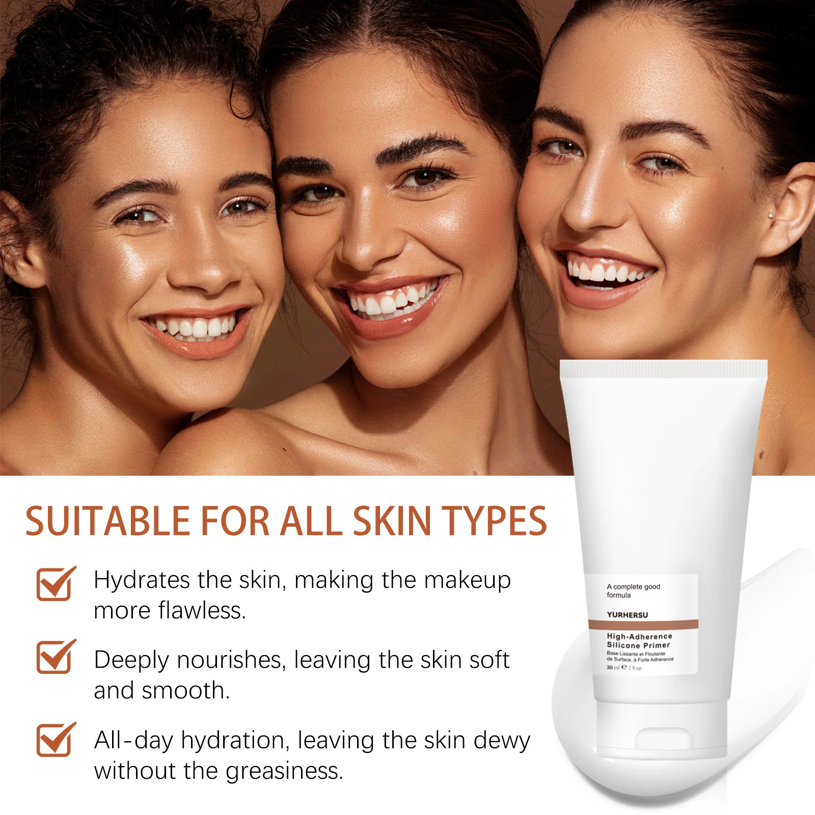 YURHERSU Увлажняющий праймер для макияжа Увлажняющий консилер для кожи перед макияжем Прозрачный осветляющий увлажняющий праймер для макияжа