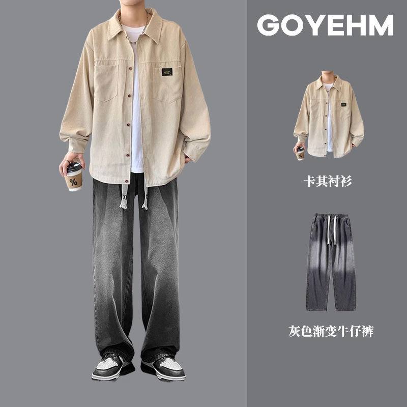 Shirt Khakis Gradient Pants Black