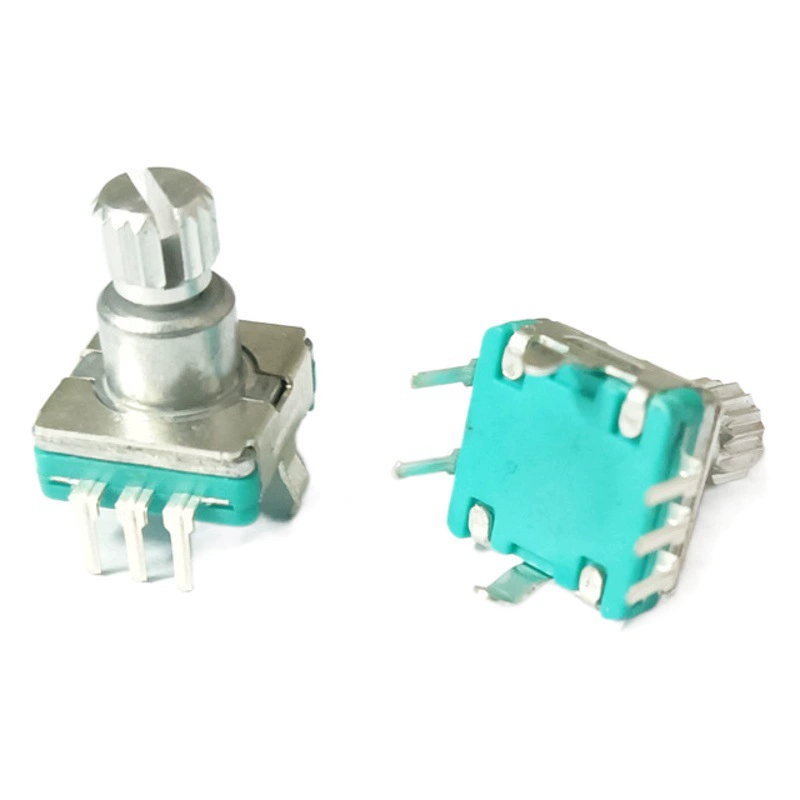 EC11 энкодер тонкий 360 градусов Обещательное вращение 4,5 мм толщиной полукруглый D-образный сливовый ручка 5 ножки с переключателем