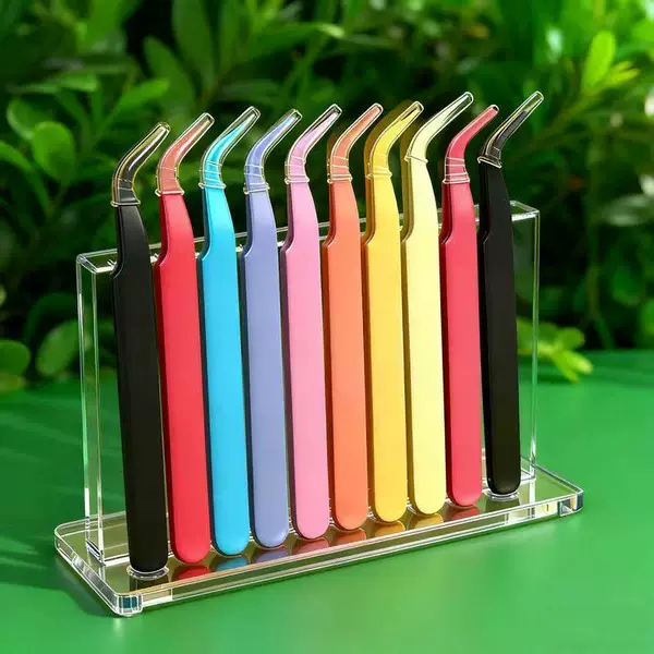 Stainless Steel Tweezers Eyelash Beauty Tools Colorfulful Handmade Small Clips Nail Art Stickers Beauty Straight Head Elbow Tweezers