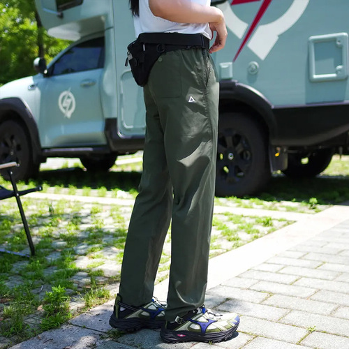Spring and summer quick-drying three-proof Japanese light and cool casual pants, working clothes, elastic waist, small triangle label, American outdoor