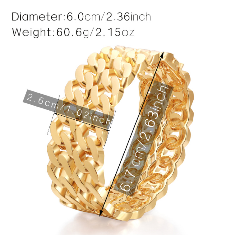 classic twisted flower chain alloy hollow wide side bracelet