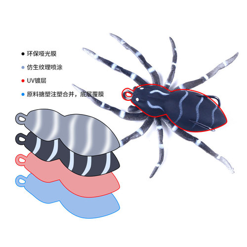 New lure lure 8CM7G bionic soft frog bait simulation spider lure lure fishing bait fishing gear wholesale
