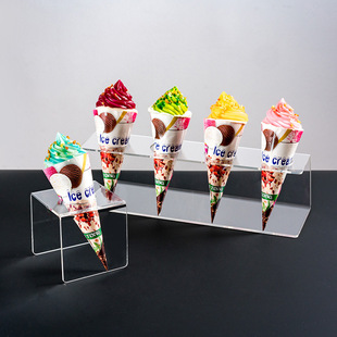 Hot-Selling Foreign Trade Acrylic Ice Cream Cone Stand, Egg Roll Crispy Cone Z-Shaped Stand, Dessert Table Decoration Props Display