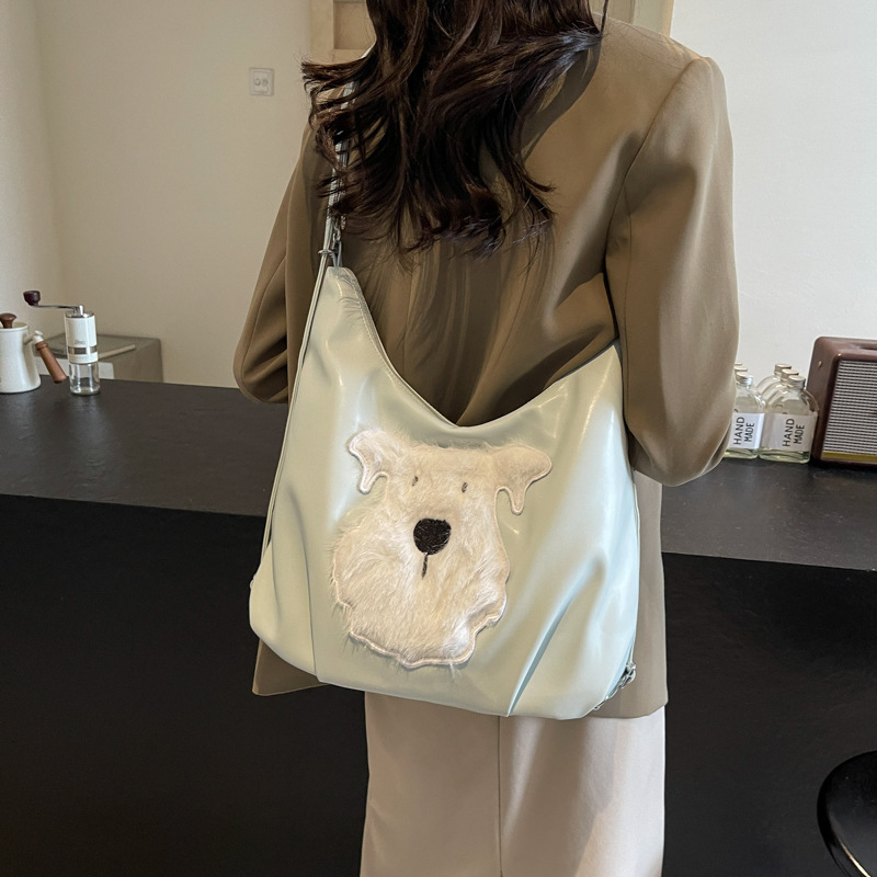 Perro peludo nuevo gran capacidad simple bolso de hombro bolso de mujer ocio nuevo versátil viaje multipropósito mochila
