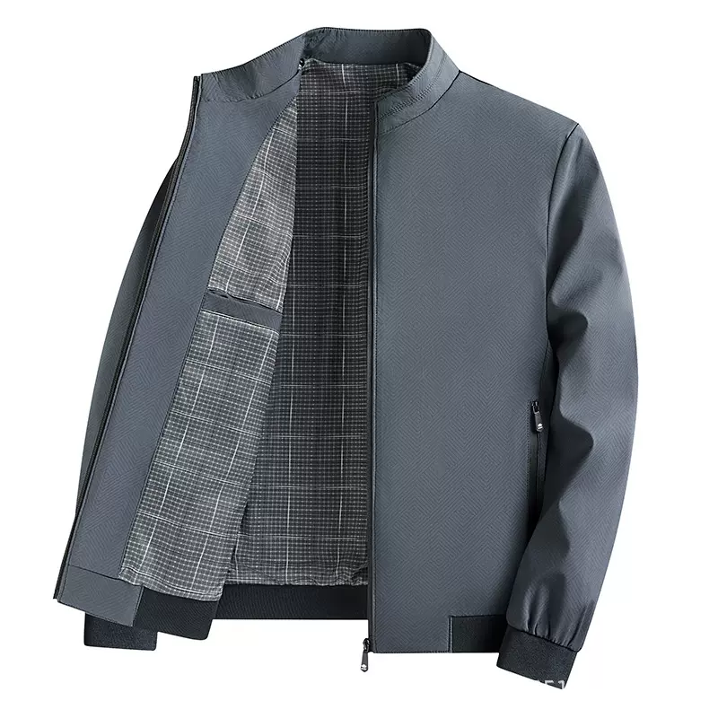 高级感肌理夹克男士三防商务通勤美式立领爸爸行政外套男春秋外套