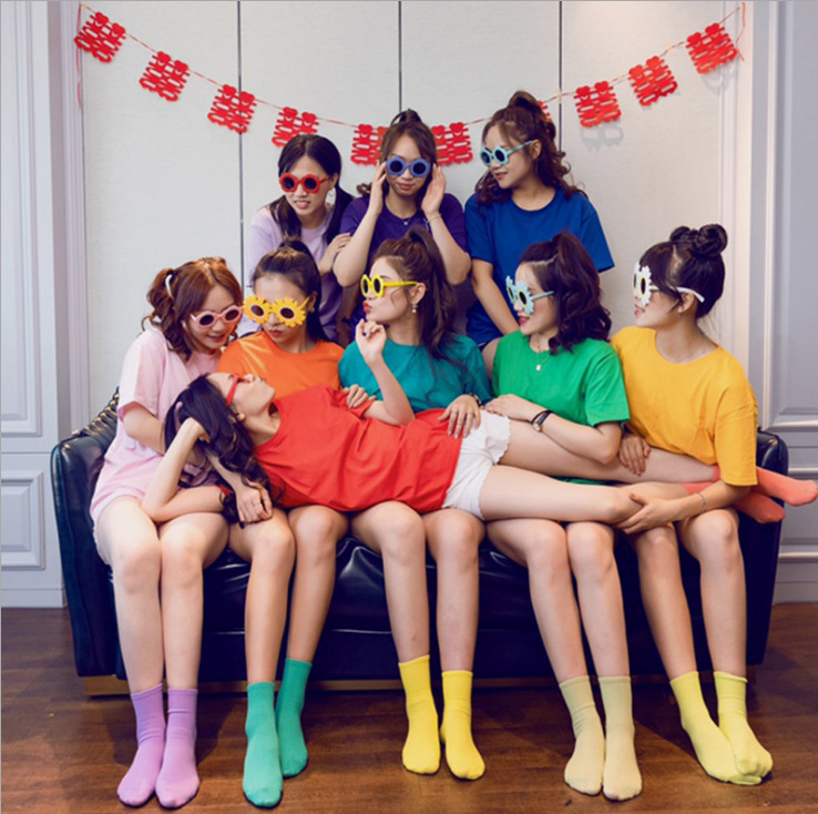 New Bestie Outfit Summer Colorfulful T-Shirt Bridesmaid Sister Group Candy Colorful Short-Sleeved Party Student Class Uniform T-Shirt for Women