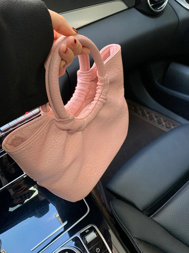 Niche design high-end retro ring handbag women's Korean style temperament versatile fashion soft side shoulder crossbody bag