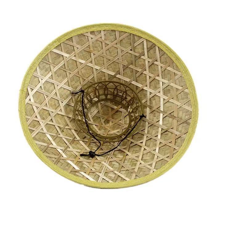 Large Brim Green Leather Bamboo Hat Farmer Outdoor Sun Protection Bamboo Hat Dance Performance Props Large Brim Green Leather Bamboo Hat Farmer Outdoor Sun Protection Bamboo Hat Dance Performance Props