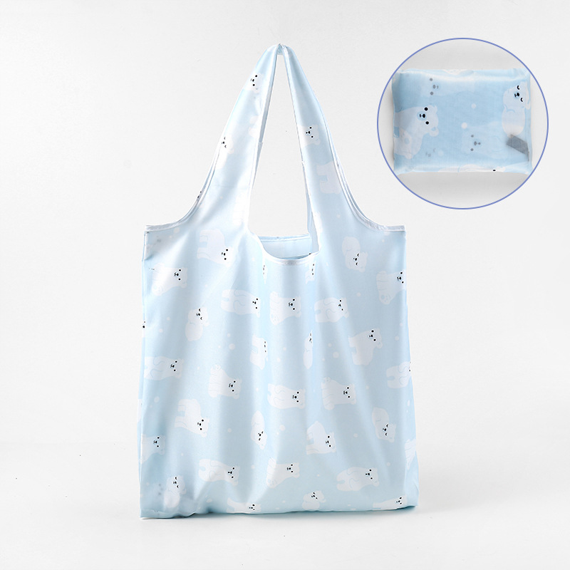 Nueva bolsa de compras plegable de gran capacidad, bolsa de compras para supermercado, bolsa de almacenamiento cuadrada de tela floral, nicho de estilo k, tamaño mediano 4665