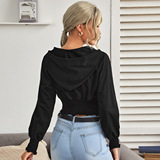 Брендовый весенний лонгслив, короткий кардиган с молнией, куртка, спортивная толстовка с капюшоном, европейский стиль, с рукавом