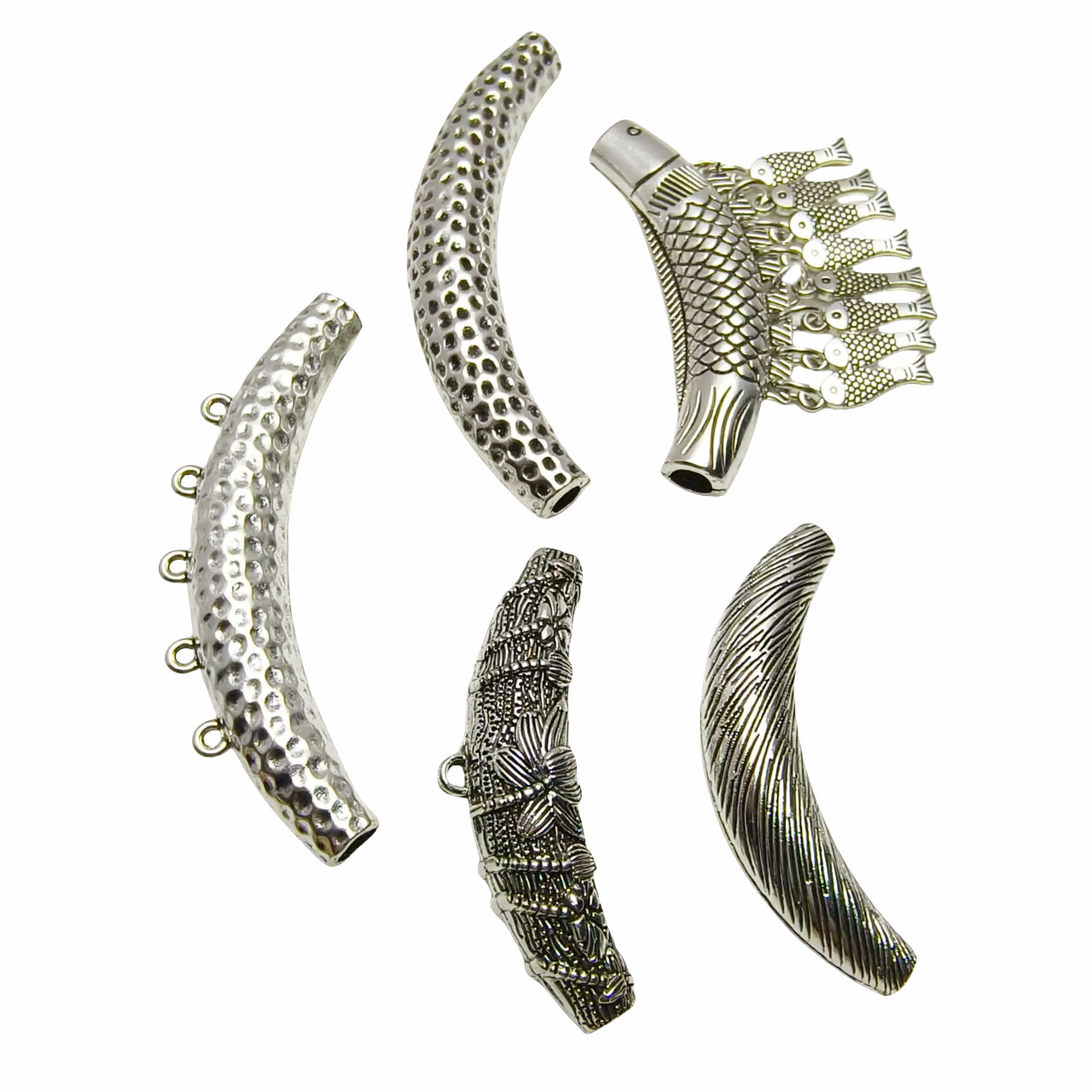 retro ethnic matte bent pipe with tassels
